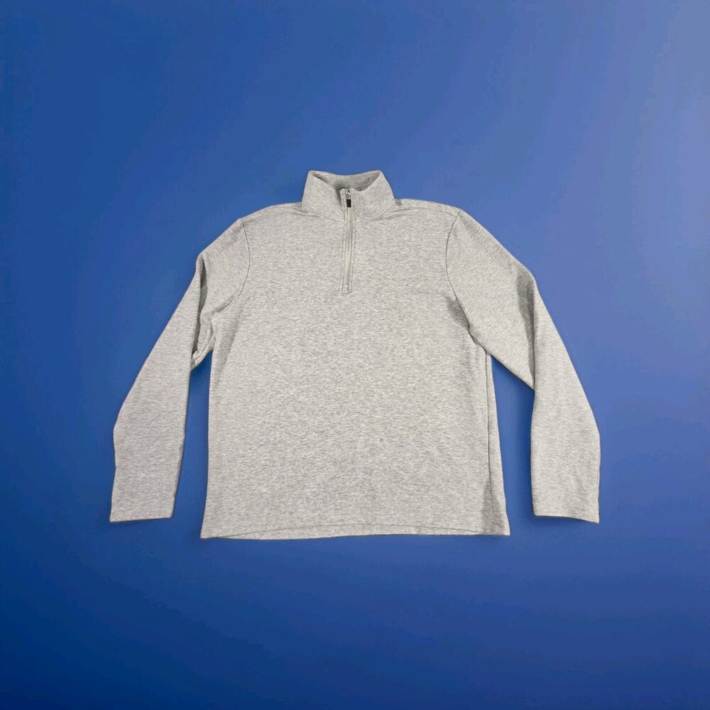 Z by Zella Pullover Men's Size L 1/4 Zip Gray Heather Kangaroo Pouch Sweater C14
